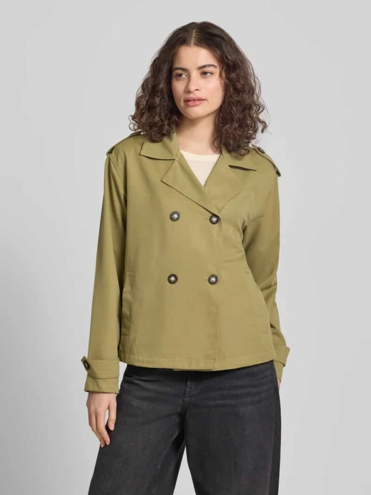 Zdjęcie produktu Kurtka trencz z klapami, krój regular fit, model 'HANNAH' Only Trzcinowy