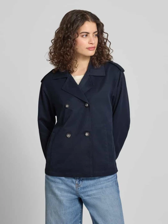 Zdjęcie produktu Kurtka trencz z klapami, krój regular fit, model 'HANNAH' Only Granatowy