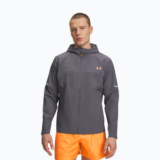 Zdjęcie produktu Kurtka treningowa męska Under Armour Tech Utility Woven castlerock / orange bloc Szary