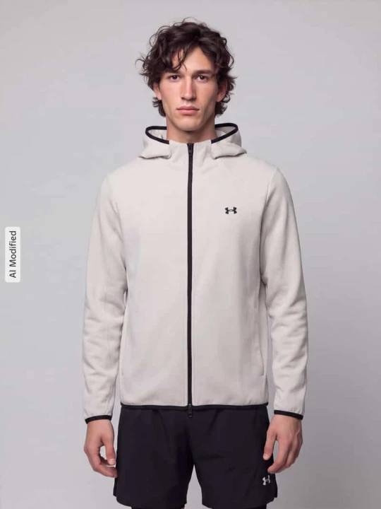 Zdjęcie produktu kurtka treningowa o kroju regular fit z domieszką bawełny model 'Unstoppable' Under Armour Biały