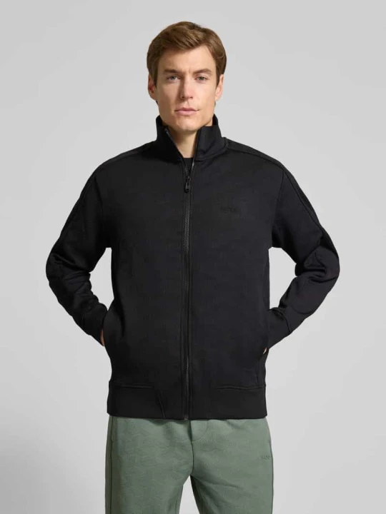Zdjęcie produktu Bluza rozpinana o kroju regular fit z fakturowanym wzorem model 'MIRROR' Boss Czarny