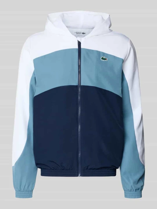 Zdjęcie produktu kurtka treningowa o kroju regular fit z naszywką z logo Lacoste Ciemnoniebieski