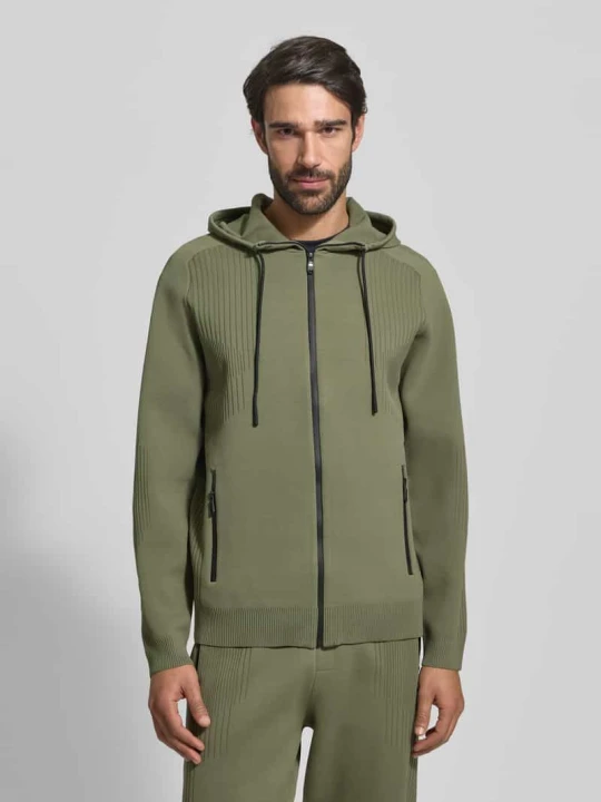 Zdjęcie produktu Kurtka treningowa Regular Fit z elementami żakardowymi model „ACTIVE PUSH” Boss Oliwkowy