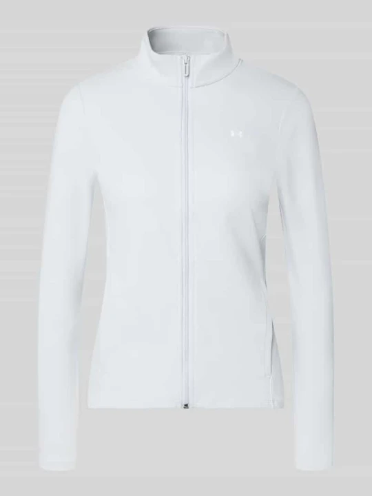 Zdjęcie produktu kurtka treningowa o kroju slim fit z nadrukiem z logo Under Armour Jasnoszary