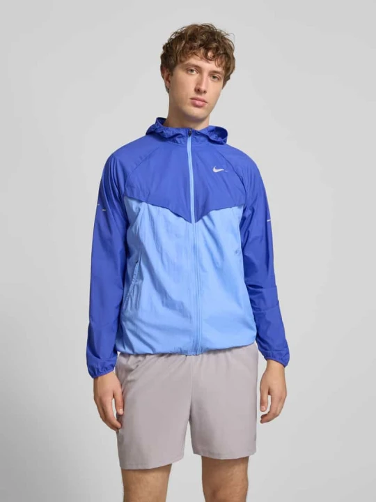 Zdjęcie produktu kurtka treningowa z nadrukiem z logo i kapturem Nike Niebieski