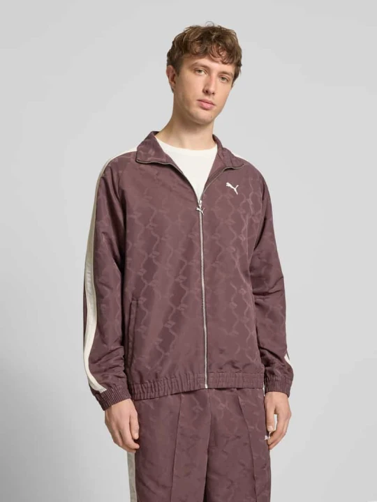 Zdjęcie produktu Kurtka treningowa z zamkiem błyskawicznym i logo Puma Czekoladowy