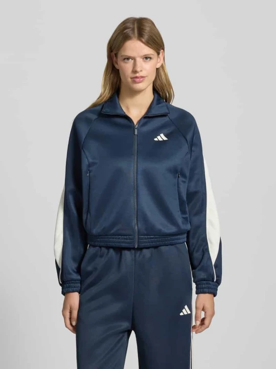 Zdjęcie produktu Kurtka treningowa ze stójką i zamkiem błyskawicznym Adidas Ciemnoniebieski
