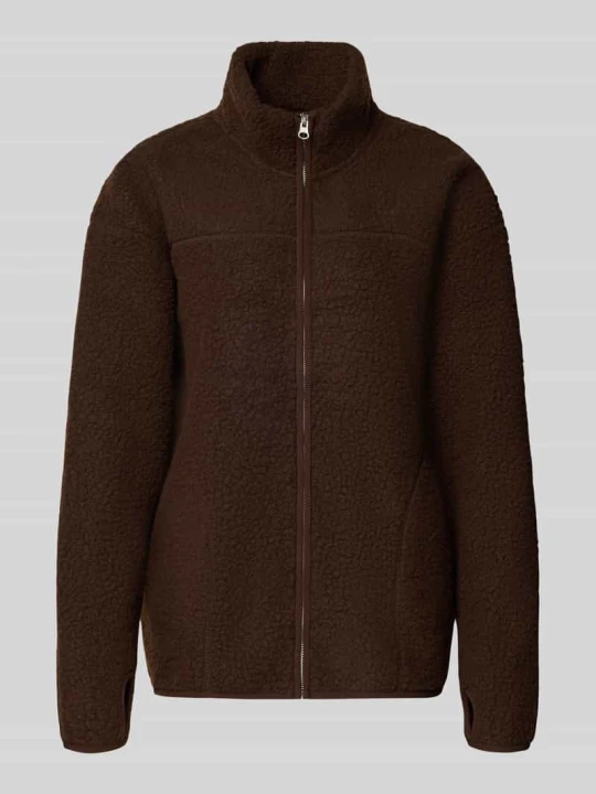 Zdjęcie produktu Kurtka typu teddy o kroju relaxed fit ze stójką model 'SAIDA' Pieces Ciemnobrązowy
