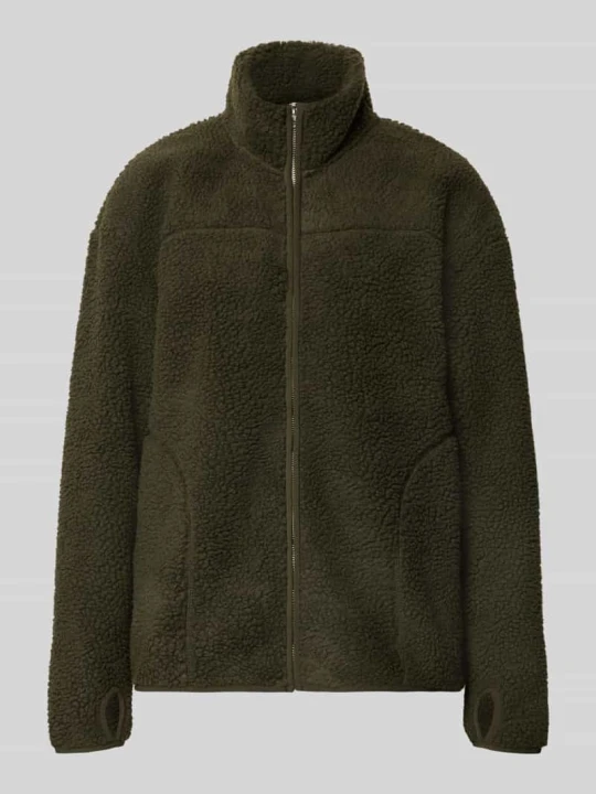 Zdjęcie produktu Kurtka typu teddy o kroju relaxed fit ze stójką model 'SAIDA' Pieces Khaki
