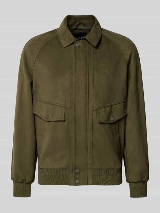 Zdjęcie produktu Kurtka w imitacji zamszu model 'AVIATOR' Guess Ciemnozielony