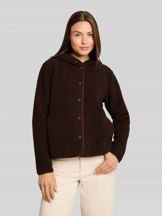 Zdjęcie produktu Kurtka w kroju relaxed fit z futerkiem typu teddy / sztucznym futrem z kołnierzem z kapturem Tom Tailor Ciemnobrązowy