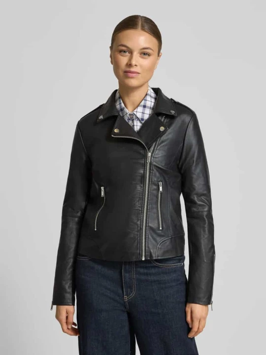 Zdjęcie produktu Kurtka w stylu Biker z imitacji skóry model ‘Cara’ Vila Czarny