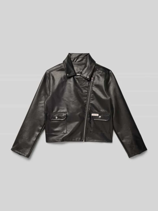 Zdjęcie produktu Kurtka w stylu Biker z imitacji skóry z kieszeniami z patką Calvin Klein Jeans Czarny