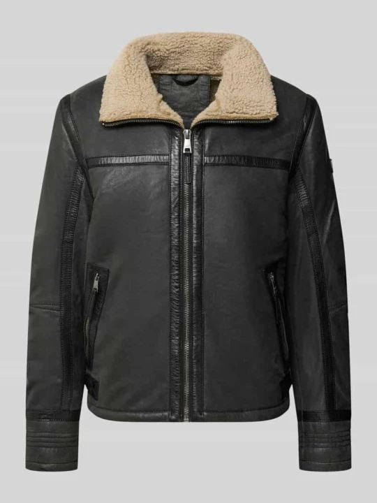 Zdjęcie produktu Kurtka w stylu biker z kieszeniami zapinanymi na zamek błyskawiczny model 'MARTICON' MAURITIUS Antracytowy