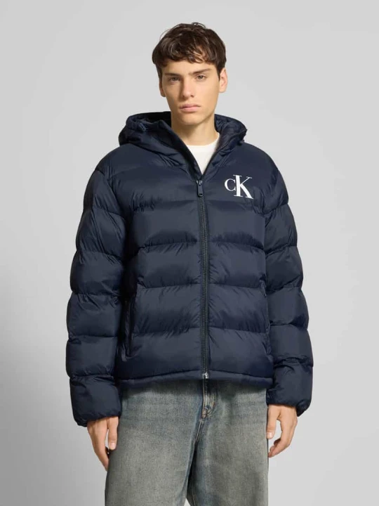 Zdjęcie produktu Kurtka w stylu puffer o kroju regular fit z nadrukiem z logo model 'Monogram' Calvin Klein Jeans Granatowy