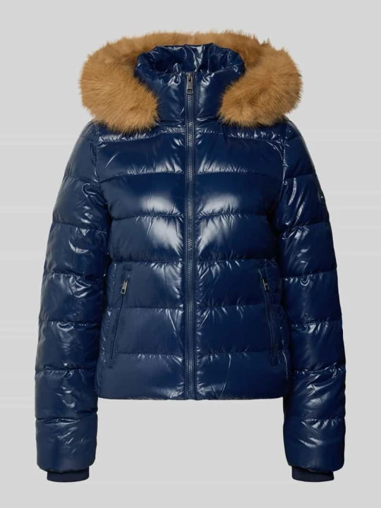 Zdjęcie produktu kurtka w stylu puffer o kroju regular fit z odpinanym kapturem z futrem Tommy Hilfiger Ciemnoniebieski