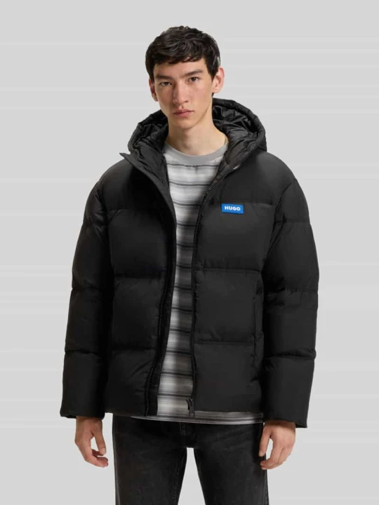 Zdjęcie produktu Kurtka w stylu puffer o kroju relaxed fit z kapturem Model 'BODO' Hugo czarny