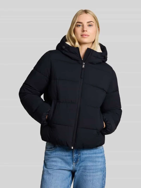Zdjęcie produktu Kurtka w stylu puffer z kapturem i wypełnieniem puchowym Tom Tailor Granatowy