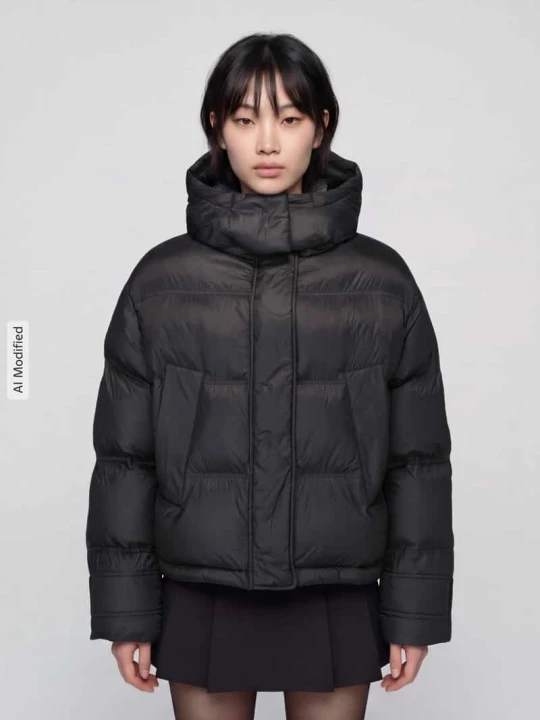 Zdjęcie produktu Kurtka w stylu puffer z kapturem model 'Farida-2_B' Hugo Czarny