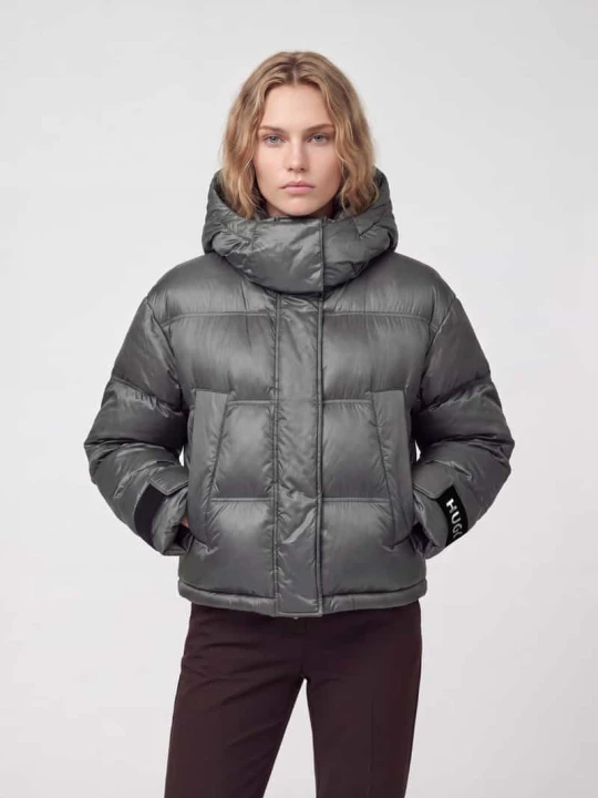 Zdjęcie produktu Kurtka w stylu puffer z kapturem model 'Farida-2_B' Hugo Srebrny