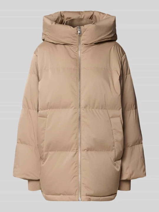 Zdjęcie produktu Kurtka w stylu puffer o luźnym kroju z kapturem model 'Hilena' Opus Beżowy