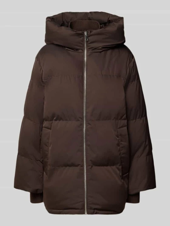 Zdjęcie produktu Kurtka w stylu puffer o luźnym kroju z kapturem model 'Hilena' Opus Ciemnobrązowy
