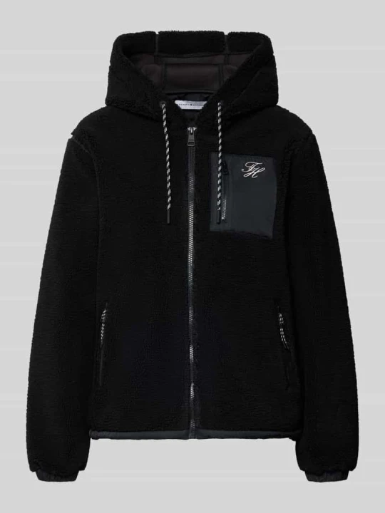 Zdjęcie produktu kurtka w stylu puffer z motywem misia / sztucznego futra z wyhaftowanym logo o kroju regular fit Tommy Hilfiger Czarny