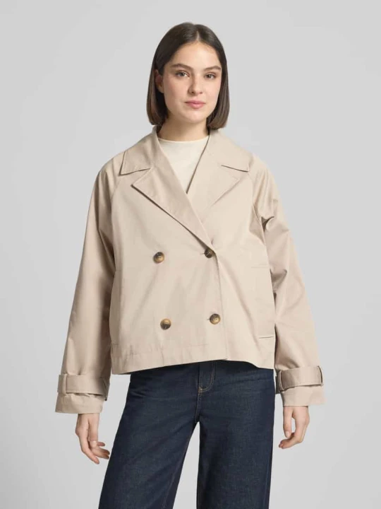Zdjęcie produktu kurtka w stylu trenczu o kroju regular fit z mieszanka bawełny model 'NEW CILO' Selected Beżowy
