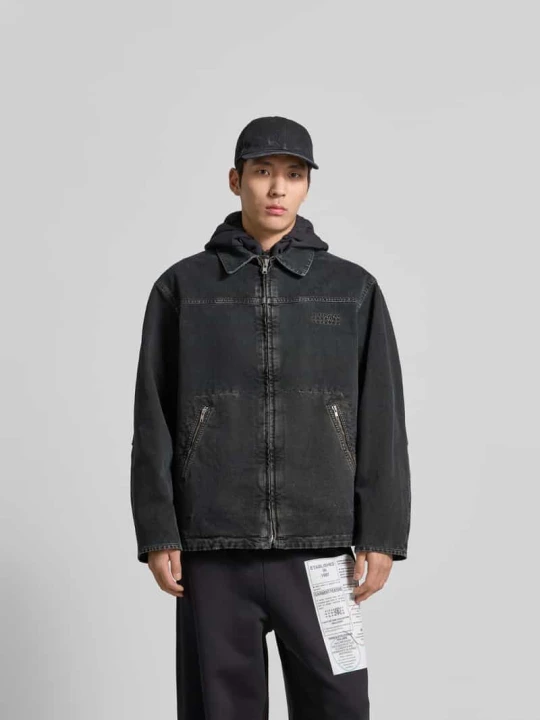 Zdjęcie produktu Kurtka w tkaninie stylizowanej na denim z wykładanym kołnierzem MM6 Maison Margiela Czarny