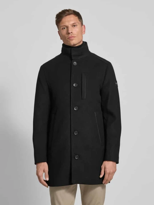Zdjęcie produktu Płaszcz wełniany o kroju regular fit ze stójką Tom Tailor Czarny