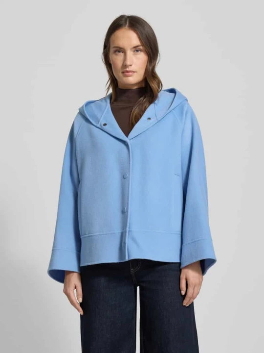 Zdjęcie produktu Pudełkowy krój kurtka wełniana z kapturem model "OLIATO" Weekend Max Mara Jasnoniebieski