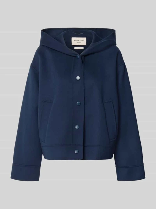 Zdjęcie produktu kurtka wełniana w kroju regular fit z bocznymi wpuszczanymi kieszeniami model 'WKDRIDENTE' Weekend Max Mara Granatowy