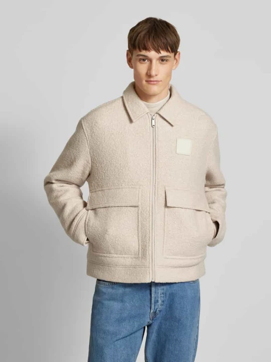 Zdjęcie produktu Kurtka wełniana z naszywką z logo Calvin Klein Jeans Złamany biały