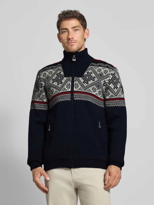 Zdjęcie produktu Kardigan rozpinany z czystej wełny Model „TAURASI” Dale of Norway Granatowy