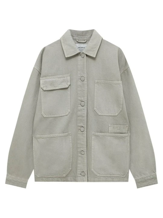 Zdjęcie produktu Kurtka wiosenna PULL&BEAR jasnoszary