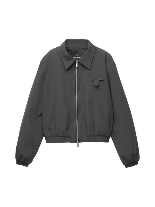 Zdjęcie produktu Kurtka wiosenna PULL&BEAR ciemnoszary