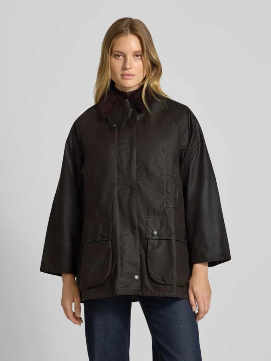 Zdjęcie produktu Kurtka woskowana o kroju oversized z czystej bawełny model ‘BEAUFORT’ Barbour Oliwkowy