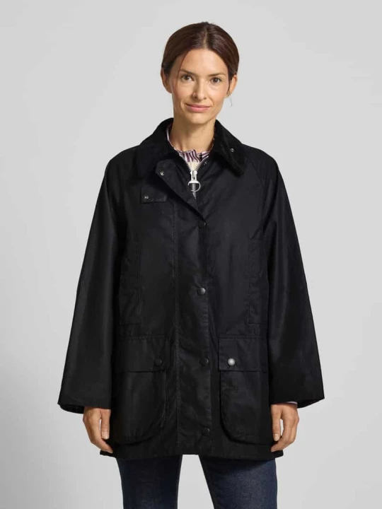 Zdjęcie produktu Kurtka woskowana o kroju oversized z czystej bawełny model ‘BEAUFORT’ Barbour Czarny