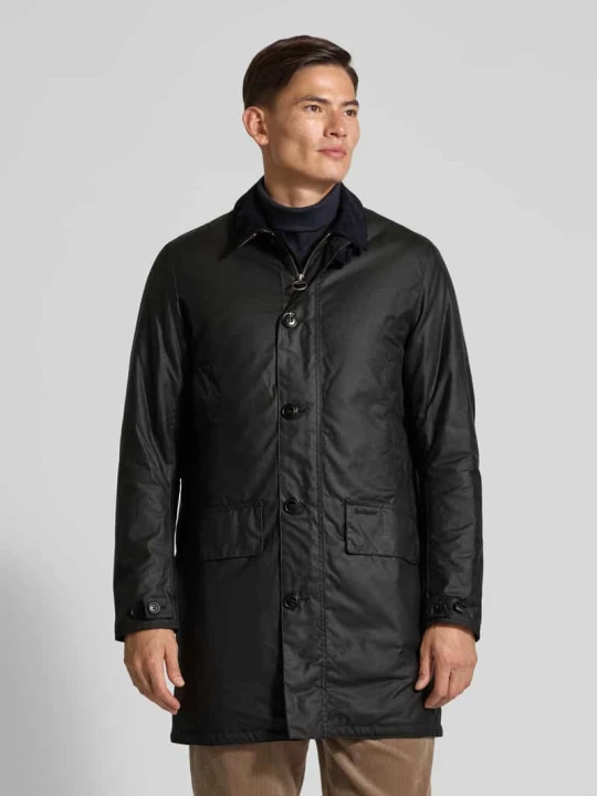 Zdjęcie produktu Kurtka woskowana o kroju regular fit z czystej bawełny model ‘MAC’ Barbour Granatowy