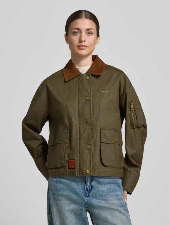 Zdjęcie produktu Kurtka z bawełny z kieszeniami z patkami ORIGINAL BOMBERS Oliwkowy