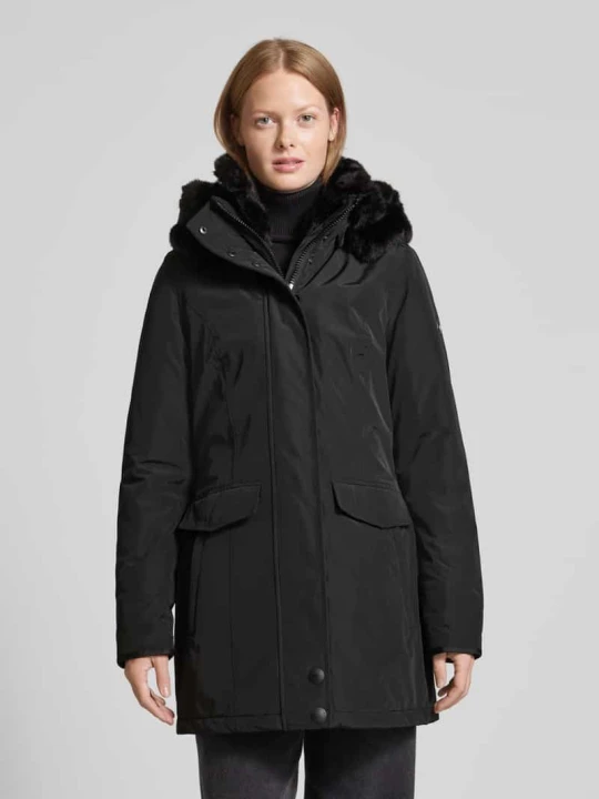 Zdjęcie produktu Parka taliowana z obszyciem ze sztucznego futra model ‘STAVANGER’ Wellensteyn Czarny