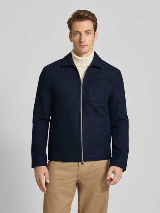 Zdjęcie produktu Bluzon o kroju regular fit z zamkiem błyskawicznym dwustronnym model 'JON' CG - Club of Gents Granatowy