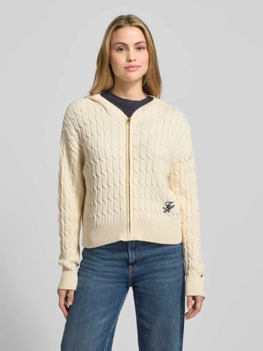Zdjęcie produktu Kurtka z dzianiny o kroju comfort fit z czystej bawełny model ‘CALICO’ Tommy Hilfiger Biały