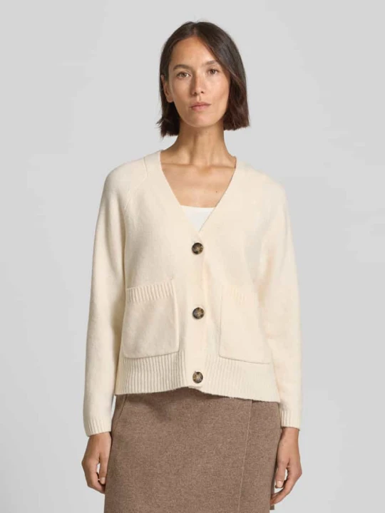 Zdjęcie produktu Kardigan rozpinany Comfort Fit z dodatkiem wełny model „BOOM” Vero Moda Beżowy melanż