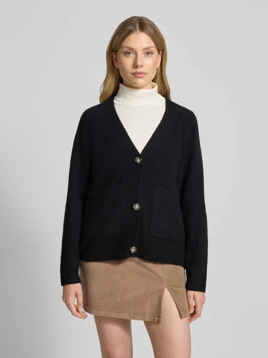 Zdjęcie produktu Kardigan rozpinany Comfort Fit z dodatkiem wełny model „BOOM” Vero Moda Czarny
