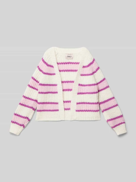 Zdjęcie produktu Kurtka z dzianiny o kroju comfort fit ze wzorem z grubego ściegu model ‘NORDIC’ Only Fioletowy
