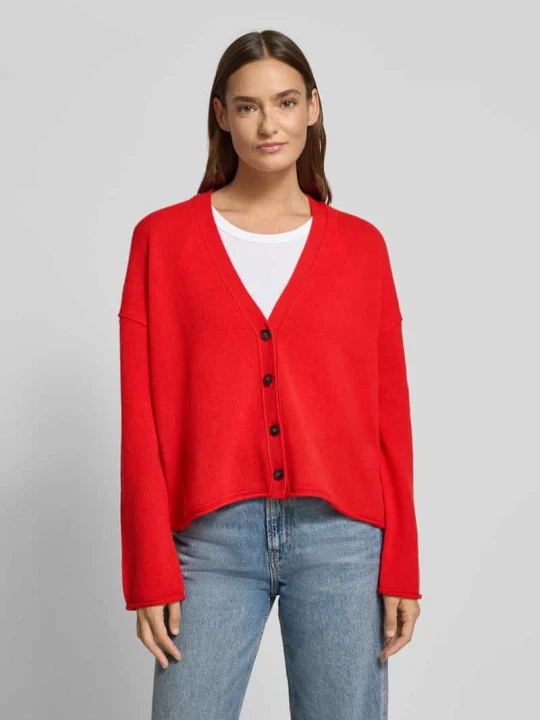 Zdjęcie produktu Kurtka z dzianiny o kroju oversized z czystej żywej wełny Marc O'Polo Jasnoczerwony