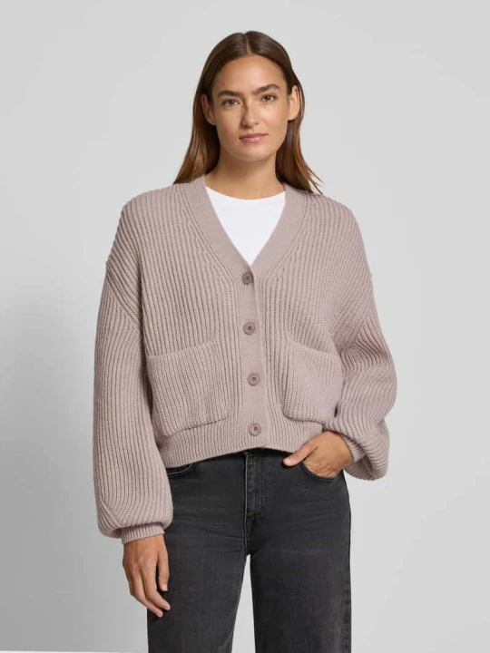 Zdjęcie produktu Kardigan rozpinany o kroju oversized z dodatkiem wełny Drykorn Piaskowy
