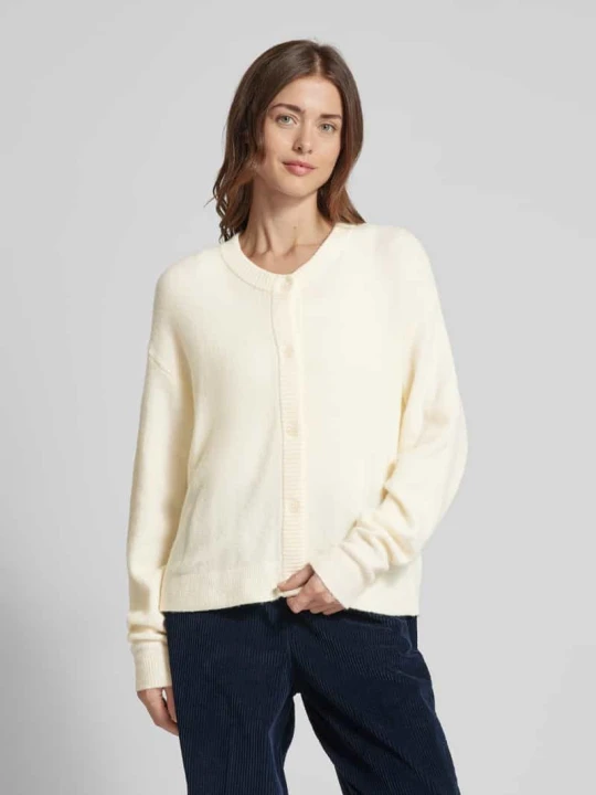 Zdjęcie produktu Kurtka z dzianiny o kroju oversized z listwą guzikową model ‘DAMSVILLE’ American Vintage Écru melanż