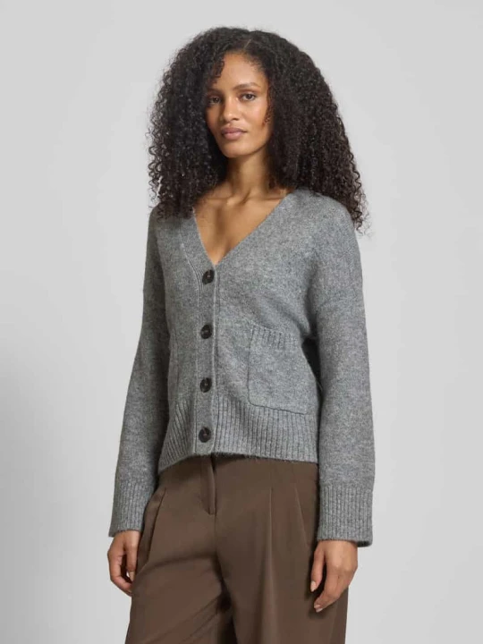 Zdjęcie produktu Kurtka z dzianiny o kroju oversized z listwą guzikową model ‘OTTI’ B.Young Średnioszary melanż